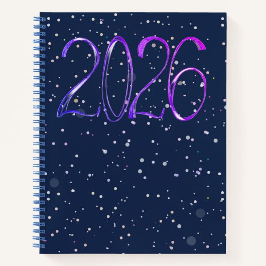 2026 number year artistic journal Spiral Notebook ノートブック (正面)