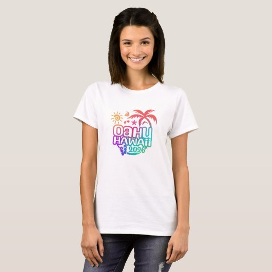 2026 Oahu, Hawaii Vacation or Trip Tシャツ (正面フル)