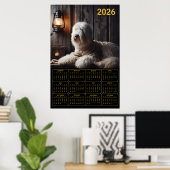 2026 Old English Sheepdog Calendar ポスター (ホームオフィス)