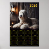 2026 Old English Sheepdog Calendar ポスター (正面)