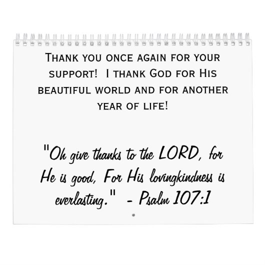 2026 Original Art Calendar カレンダー (裏面)