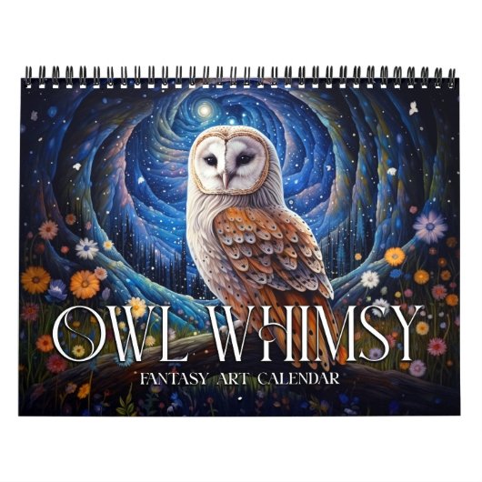 2026 Owl Whimsy 2ファンタジーアートカレンダー カレンダー (カバー)