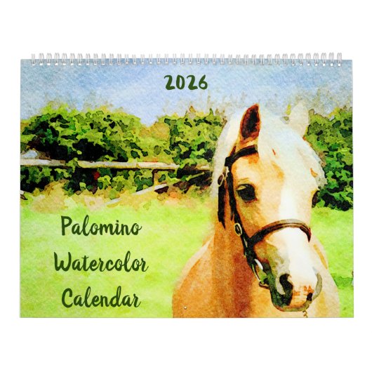 2026 Palomino Horses Ponies Owners Lovers Gift カレンダー (カバー)