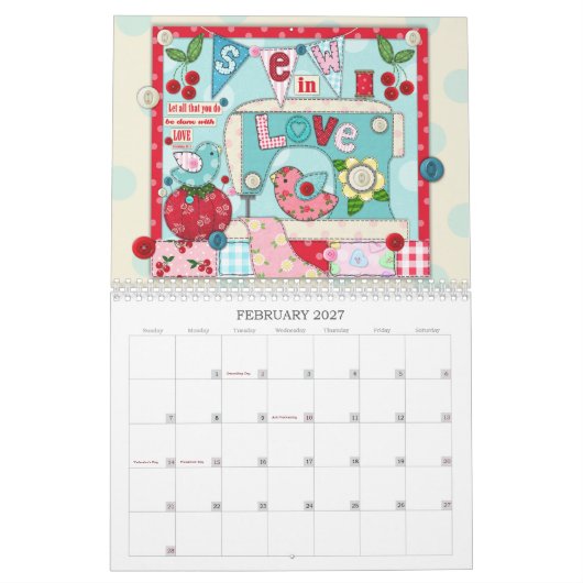 2026 Patchwork Meadow Scripture Calendar カレンダー (2月 2027)