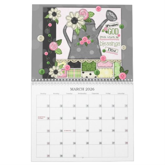 2026 Patchwork Meadow Scripture Calendar カレンダー (3月 2026)