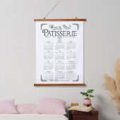 2026 Patisserie wall Calendar, Black and white 吊り下げ型タペストリー (寝室)