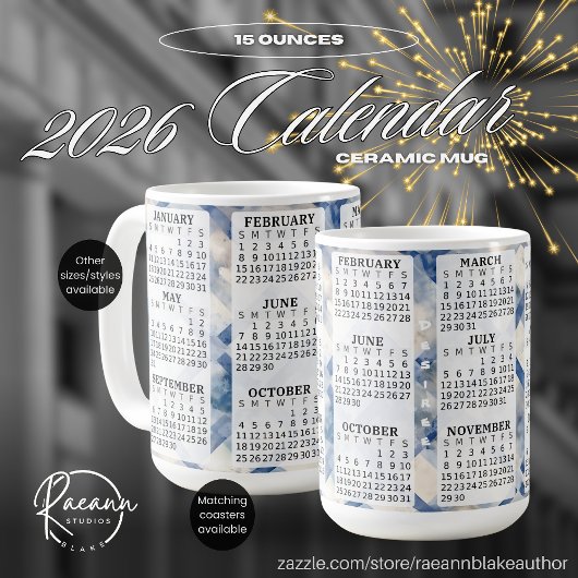 2026 Personalized 15 oz. Calendar Ceramic Mug コーヒーマグカップ