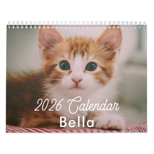 2026 Personalized Cat Photos Create Your Own カレンダー (カバー)