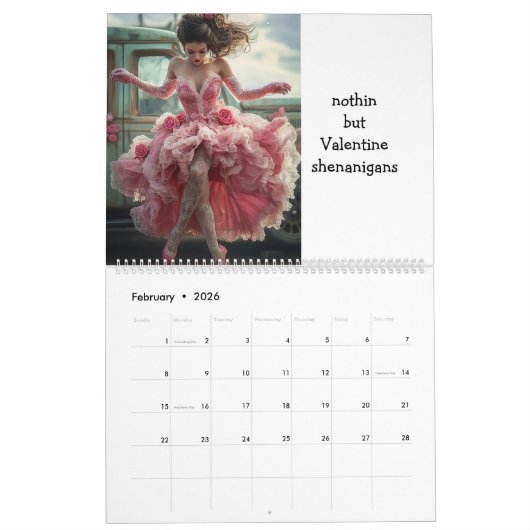 2026 Personalized Customizable Calendar カレンダー (2月 2026)