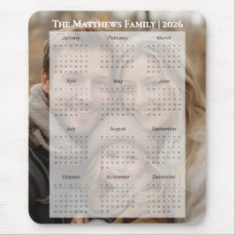 2026 Personalized Family Name Photo Calendar マウスパッド
