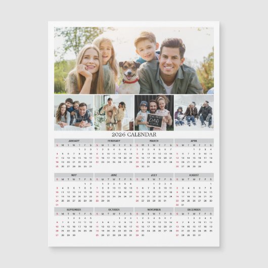 2026 Personalized Family Photo Calendar Magnet (正面)