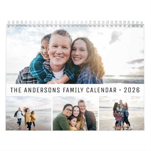 2026 Personalized Family Simple Minimalist  カレンダー (カバー)