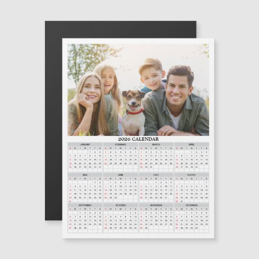 2026 Personalized Photo Calendar Magnet  (正面/裏面)