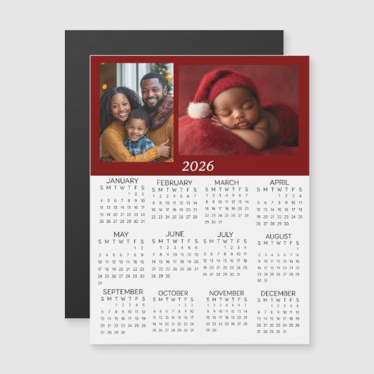2026 Personalized Photos Mini Calendar (正面/裏面)