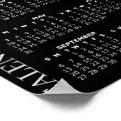 2026 Photo Calendar Template, Large / Black ポスター (角)