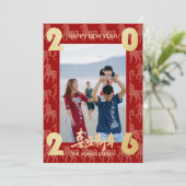 2026 Photo Horse Pattern Chinese New Year シーズンカード (スタンド正面)