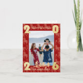 2026 Photo Horse Pattern Chinese New Year シーズンカード (正面)