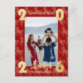 2026 Photo Horse Pattern Chinese New Year シーズンポストカード (正面)