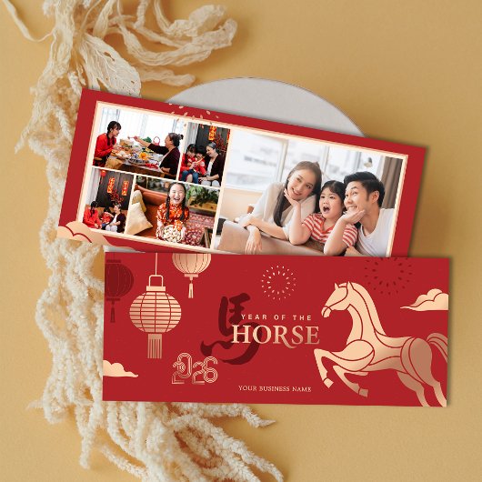2026 Photos Gold Horse Chinese New Year Greeting シーズンカード