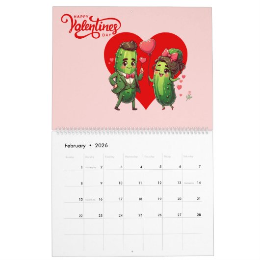 2026 Pickle Character Themed  カレンダー (2月 2026)