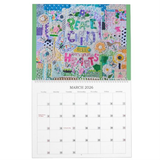 2026 Piece by Peace Scripture Calendar カレンダー (3月 2026)
