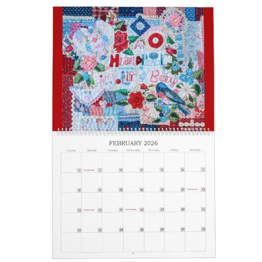 2026 Piece by Peace Scripture Calendar カレンダー (2月 2026)