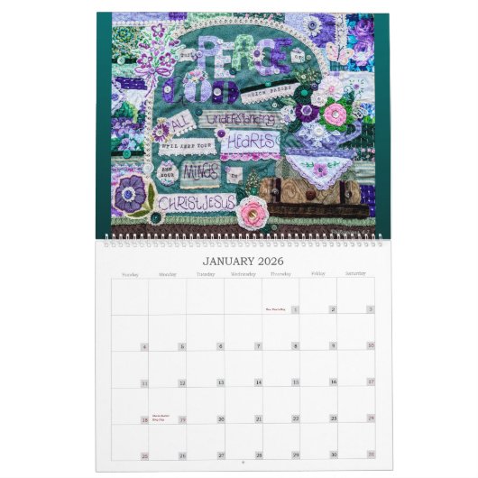 2026 Piece by Peace Scripture Calendar カレンダー (1月 2026)