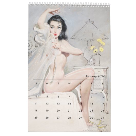 2026 Pin Up Calendar カレンダー (1月 2026)