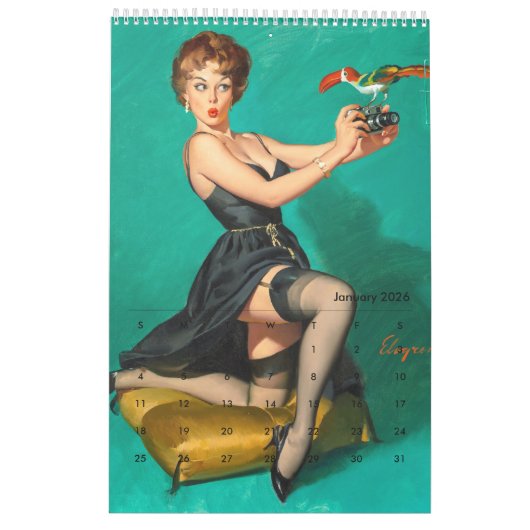2026 Pin Up Calendar カレンダー (1月 2026)