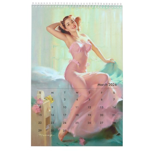 2026 Pin Up Calendar カレンダー (3月 2026)