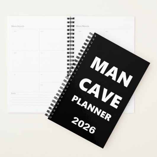 2026 Planner For Men Man Cave Planner White Font プランナー手帳 (ディスプレー)