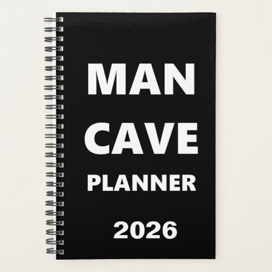 2026 Planner For Men Man Cave Planner White Font プランナー手帳 (正面)