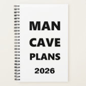 2026 Planner For Men Man Cave Plans Black Font プランナー手帳 (正面)