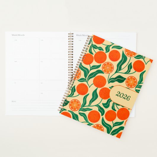 2026 Planner | Orange Citrus Botanical Design プランナー手帳 (ディスプレー)