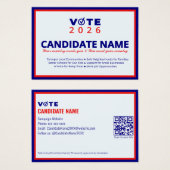 2026 Political Campaign Candidate Election Contact (正面&裏面)