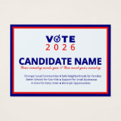 2026 Political Campaign Candidate Election Contact (正面)