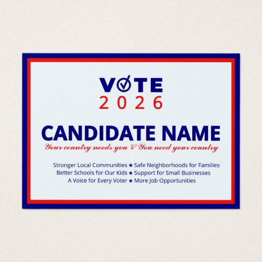 2026 Political Campaign Candidate Election Contact (正面)