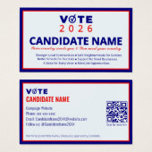 2026 Political Campaign Candidate Election Contact (正面&裏面)