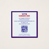 2026 Political Campaign Candidate Election Contact (裏面)