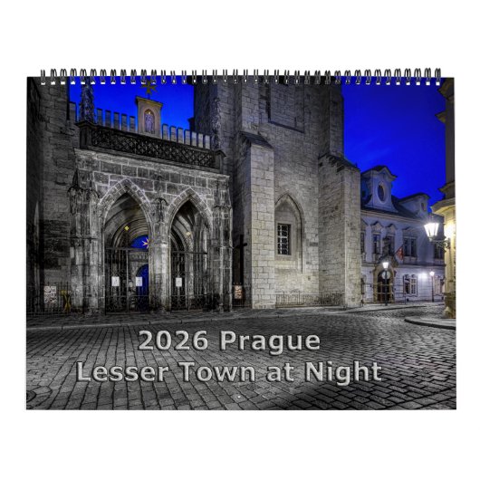 2026 Prague Lesser Town at Night Calendar カレンダー (カバー)
