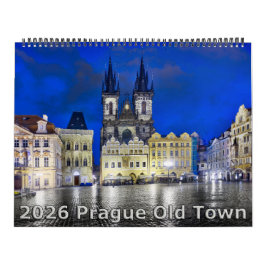 2026 Prague Old Town at Night Calendar カレンダー