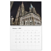 2026 Prague - St.Vitus Cathedral at Night Calendar カレンダー (2月 2026)