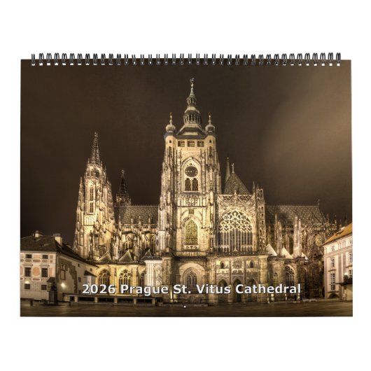 2026 Prague - St.Vitus Cathedral at Night Calendar カレンダー (カバー)