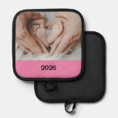 2026 Pregnancy Expecting Announcement Photo Year 鍋敷き (正面/裏面)