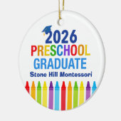 2026 Preschool Graduate Cute Custom Keepsake セラミックオーナメント (左)