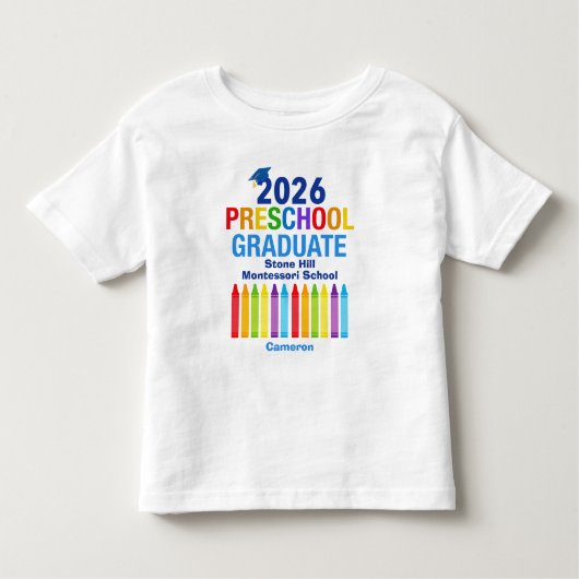2026 Preschool Graduate Cute Customizable トドラーTシャツ (正面)
