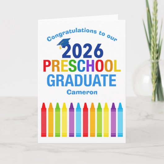 2026 Preschool Graduation Custom Congratulations カード (正面)