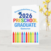 2026 Preschool Graduation Custom Congratulations カード (黄色い花)