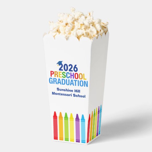 2026 Preschool Graduation Custom Party Popcorn フェイバーボックス (はじけた状態)