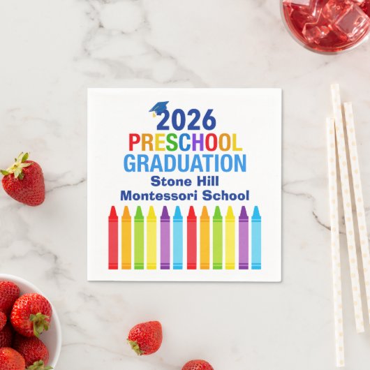 2026 Preschool Graduation Custom School Party スタンダードカクテルナプキン (インサイチュ)